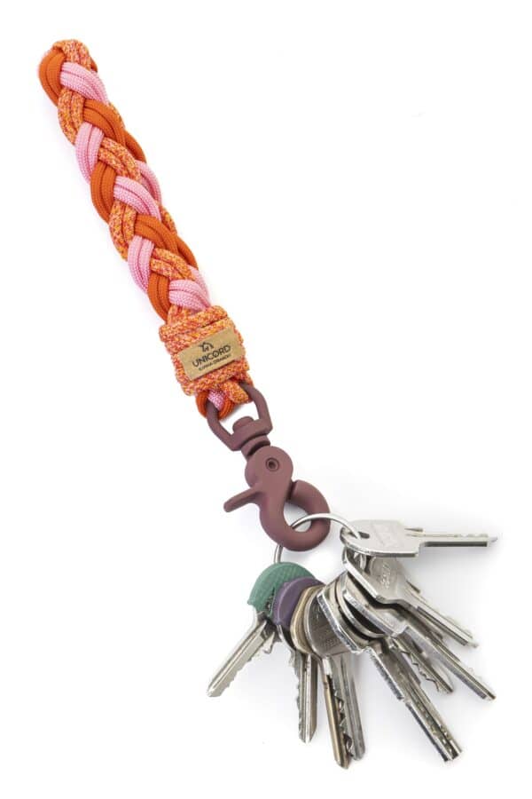 Braid Keychain Pink/Orange/Flame