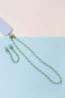 Waterfall Knitted mobile phone lanyard Light Blue/Green Guacamole