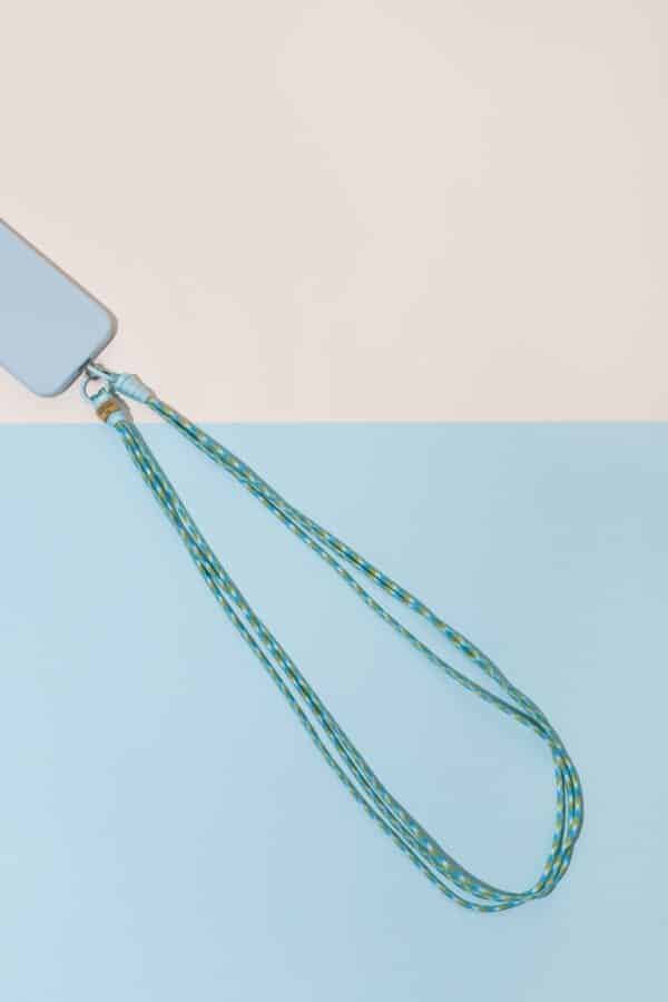 Bombay mobile phone lanyard/ Light blue