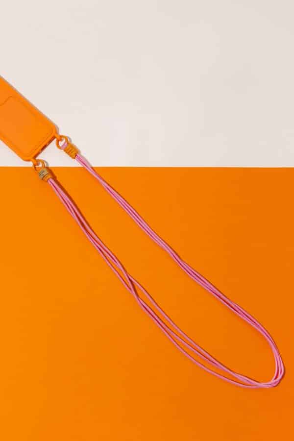 Mobile phone lanyard Pink/Orange