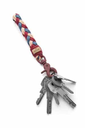 Braid Keychain Πετρόλ/Μπορντό/Σομόν