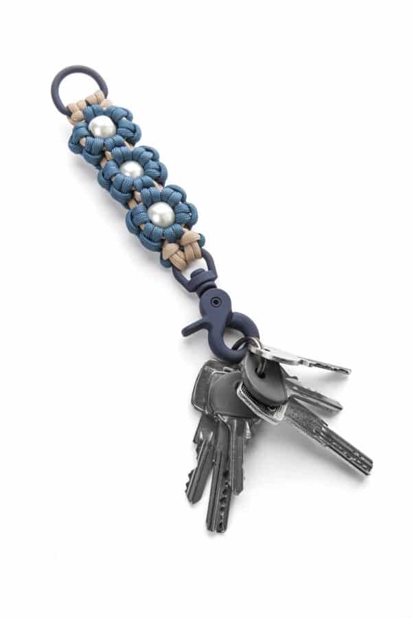 Blossom Keychain - Πετρόλ/Μπεζ/Πέρλα