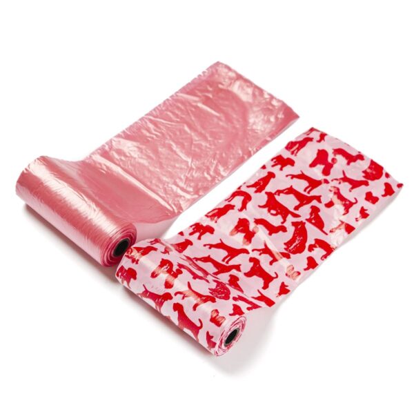 Σακουλάκια ακαθαρσιών σκύλου Ροζ σακούλα (15 σακούλες)