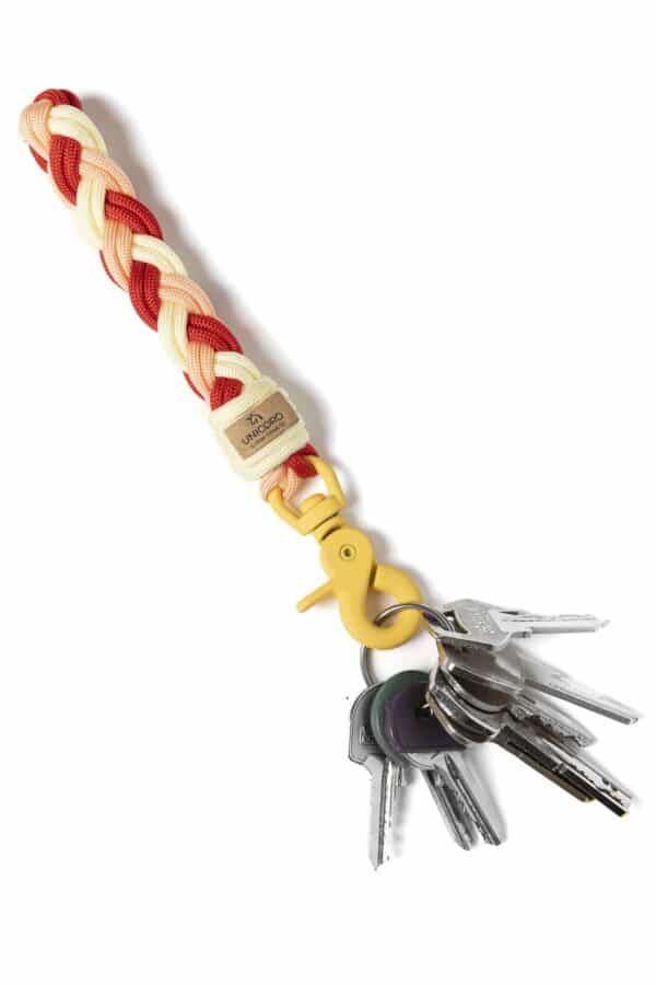 Braid Keychain Κίτρινο παστέλ/Κόκκινο/Πορτοκαλί παστέλ