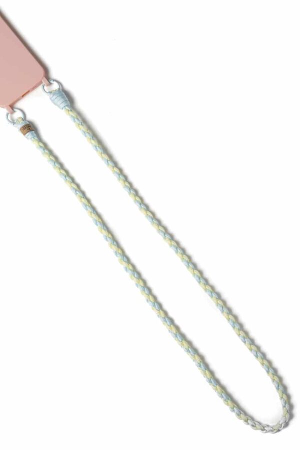 Waterfall Κορδόνι κινητού πλεκτό Γαλάζιο/Κιτρινο παστέλ- γαλαζιο κρίκο