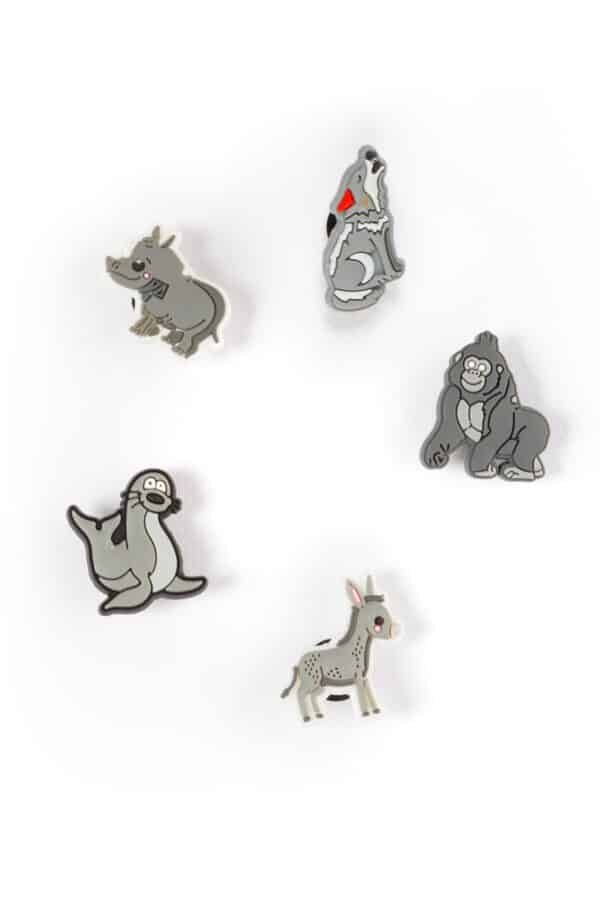 Crocs Charms Γκρι animals ( 5 τεμάχια)