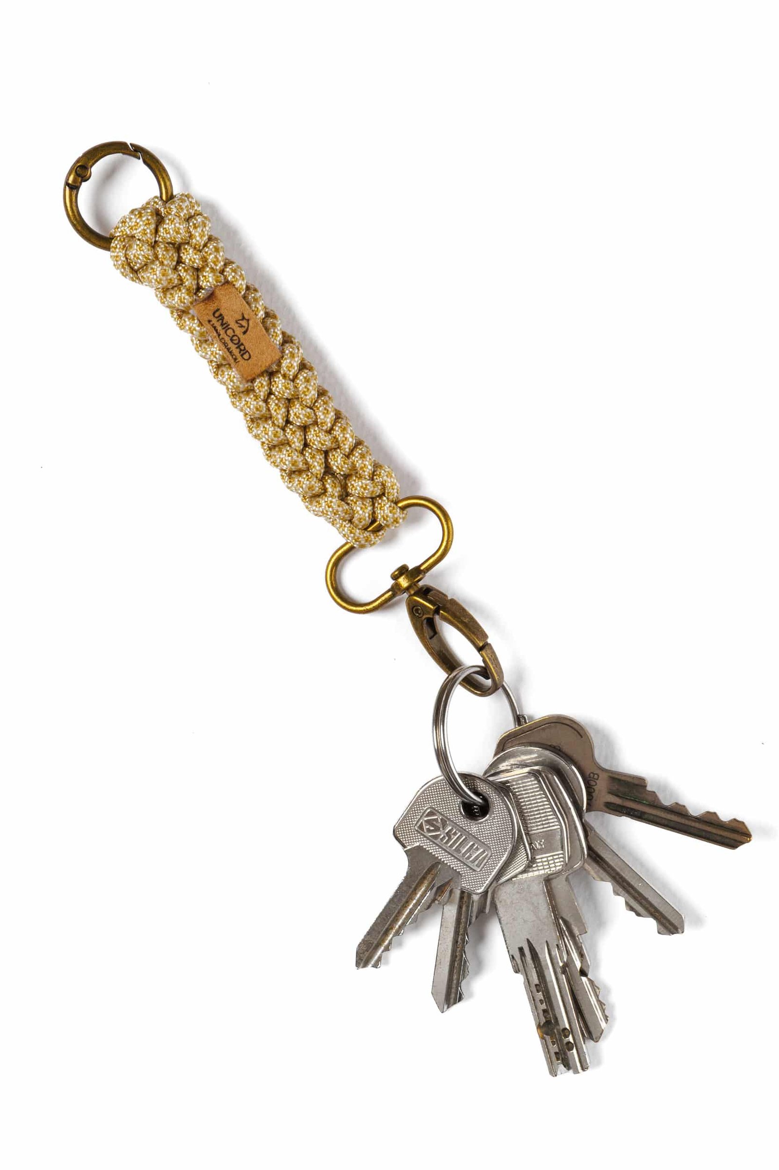Knitted Braid Keychain Καρό εκρού 1 Knitted Braid Keychain Καρό εκρού